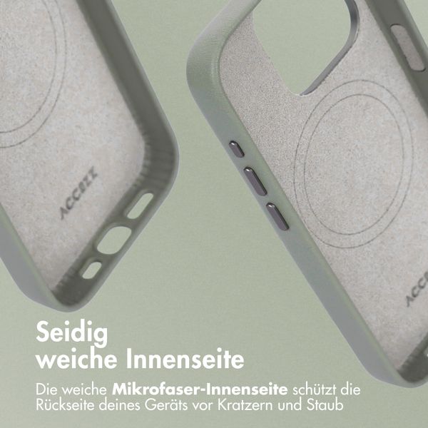 Accezz MagSafe Leather Backcover Apple iPhone 15 Pro - Light Grey