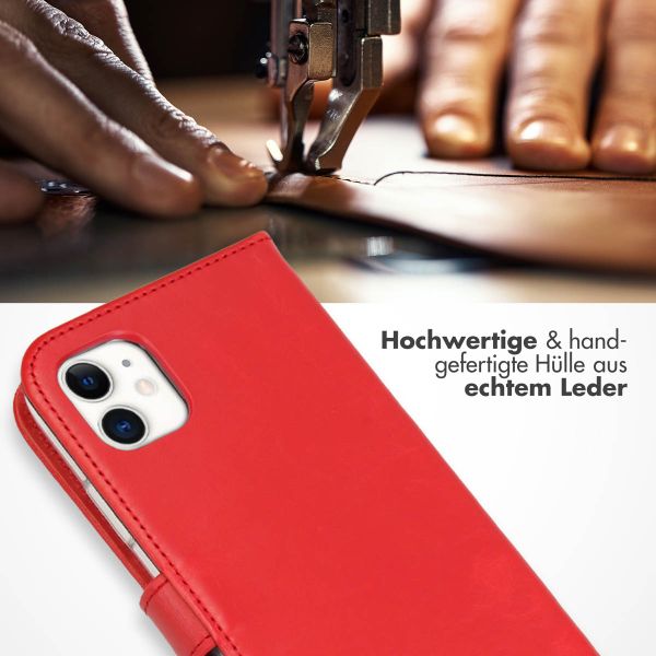 Selencia Echtleder Klapphülle Apple iPhone 11 - Rot