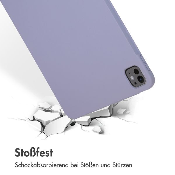 Accezz Liquid Silicone Back Cover mit Stifthalter Apple iPad Pro 11 (2025) M5 / (2024) M4 - Lila
