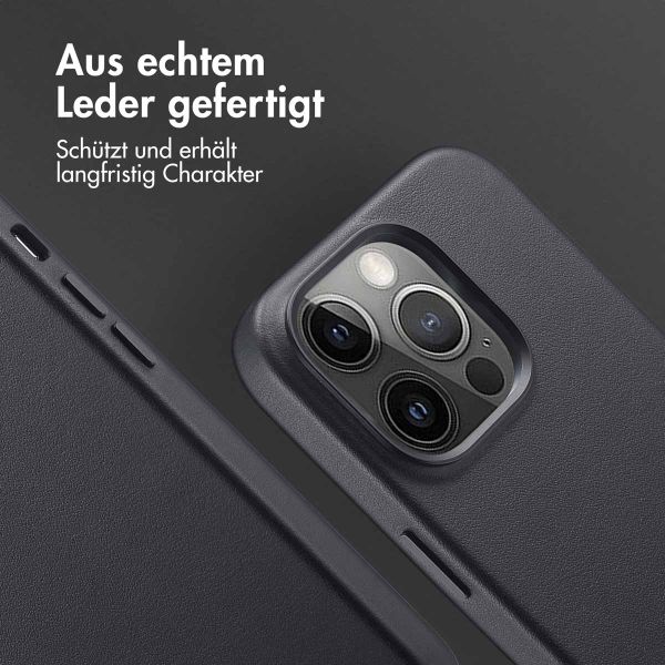 Accezz MagSafe Leather Backcover Apple iPhone 14 Pro - Onyx Black