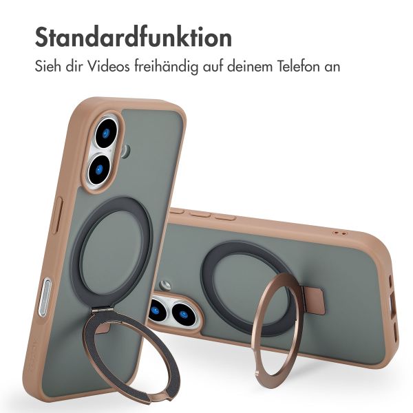 Accezz Ring Stand Backcover mit MagSafe Apple iPhone 16 - Braun