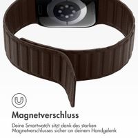 Accezz Magnetisches Echtlederarmband für Apple Watch | 38/40/41/42 mm - Chocolate Brown