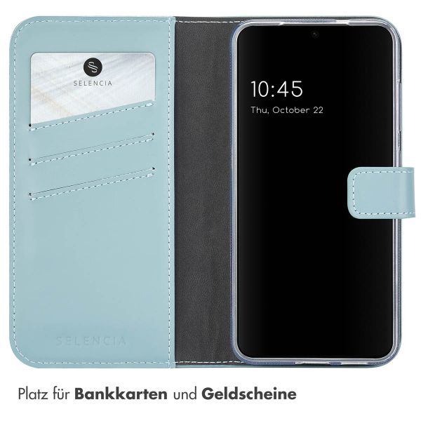Selencia Echtleder Klapphülle Samsung Galaxy S25 - Air Blue