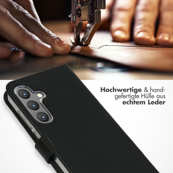 Selencia Echtleder Klapphülle Samsung Galaxy S24 Plus - Schwarz