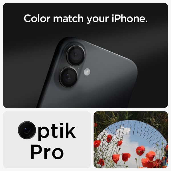 Spigen Optik Pro EZ Fit Lens Protector 2er-Pack Apple iPhone 16 / 16 Plus / 17 - Schwarz
