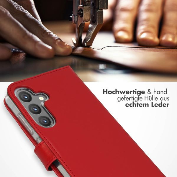 Selencia Echtleder Klapphülle Samsung Galaxy S24 - Rot