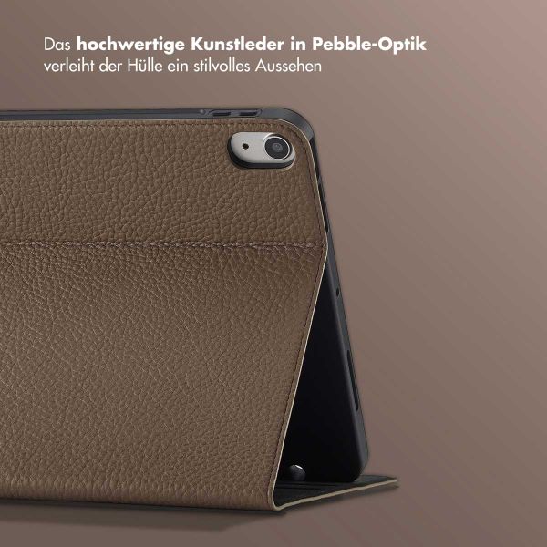 Selencia Riva Klapphülle Apple iPad Air 11 Zoll (2026) M4 / (2025) M3 / (2024) M2 / Air 5 (2022) / Air 4 (2020) - Mocha Brown