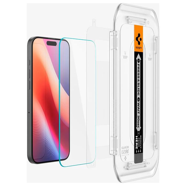 Spigen GLAStR Fit Displayschutzfolie 2er-Pack + Applicator Apple iPhone 17 / 17 Pro / 16 Pro