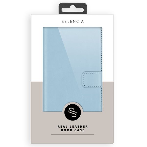 Selencia Echtleder Klapphülle Samsung Galaxy A51 - Air Blue