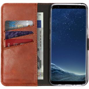 Selencia Echtleder Klapphülle Samsung Galaxy S8 - Hellbraun