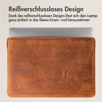 Accezz Leder Laptop Hülle 13 Zoll - Laptop Sleeve - Cognac
