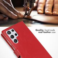 Selencia Echtleder Klapphülle Samsung Galaxy S22 Ultra - Rot