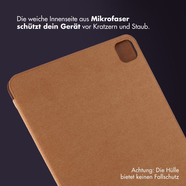 Accezz Leder Trifold Klaphülle Apple iPad 11 (2025) 11 Zoll A16 / iPad 10 (2022) 10.9 Zoll - Cognac