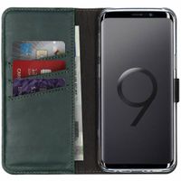 Selencia Echtleder Klapphülle Samsung Galaxy S9 - Grün