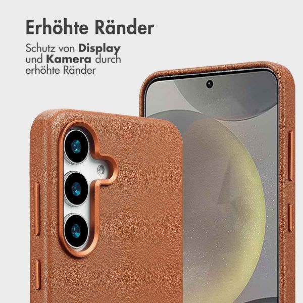 Accezz 2-in-1 Klapphülle aus Leder mit MagSafe Samsung Galaxy S25 - Sienna Brown