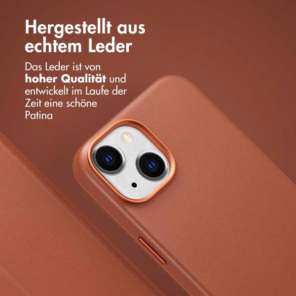 Accezz 2-in-1 Klapphülle aus Leder mit MagSafe Apple iPhone 14 - Sienna Brown