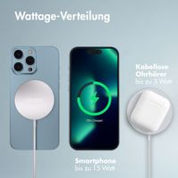 Accezz Wireless Charger USB-C - Drahtloses MagSafe und Qi2-Ladegerät - 1 Meter - Weiß