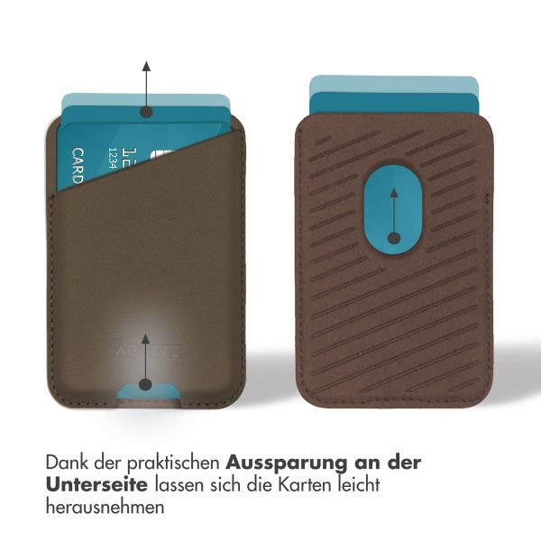 Accezz Lederkartenhalter - Geeignet für MagSafe und Qi2 - Coffee Brown
