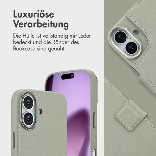 Accezz 2-in-1 Klapphülle aus Leder mit MagSafe Apple iPhone 17 - Light Grey
