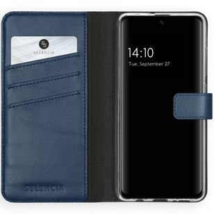 Selencia Echtleder Klapphülle Samsung Galaxy A51 - Blau