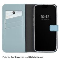 Selencia Echtleder Klapphülle Apple iPhone 16 Pro - Air Blue