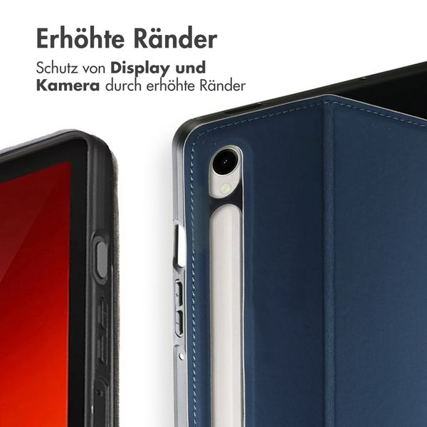 Accezz Classic Klapphülle Samsung Galaxy Tab S9 11.0 Zoll / S10 Lite / S10 FE / S9 FE 10.9 Zoll - Dunkelblau