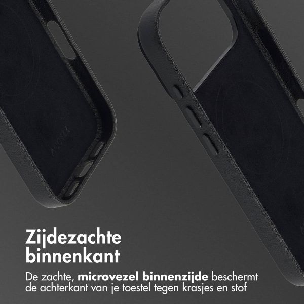 Accezz Echtleder Hülle + MagSafe Wallet Apple iPhone 17 Pro - Onyx Black