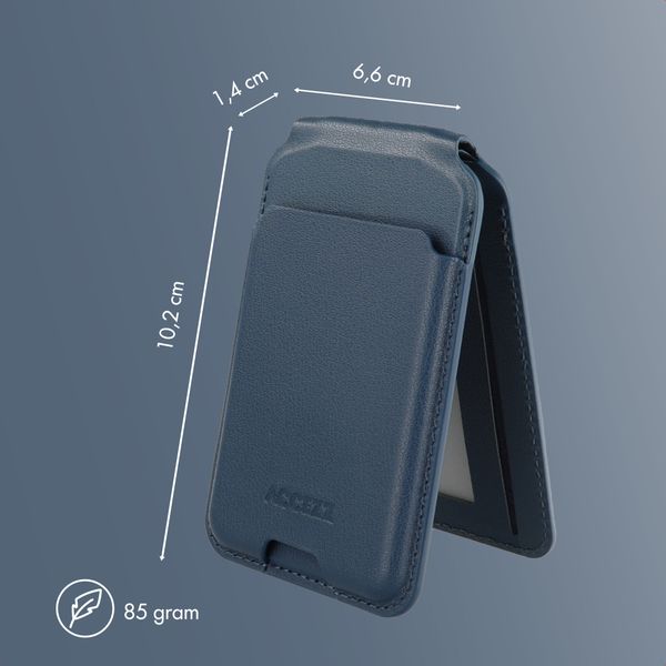 Accezz Magnetische Leder-Wallet mit Standfunktion - Geeignet für Apple Find My - Nightfall Blue