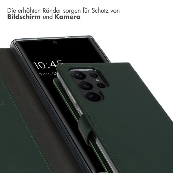 Selencia Echtleder Klapphülle Samsung Galaxy S23 Ultra - Grün