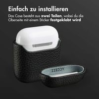 Accezz Echtleder Case  Apple AirPods 1 / 2 - Schwarz