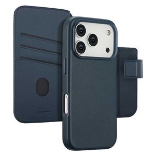 Accezz 2-in-1 Klapphülle aus Leder mit MagSafe Apple iPhone 17 Pro - Nightfall Blue
