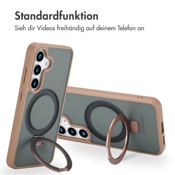 Accezz Ring Stand Backcover mit MagSafe Samsung Galaxy S25 - Braun