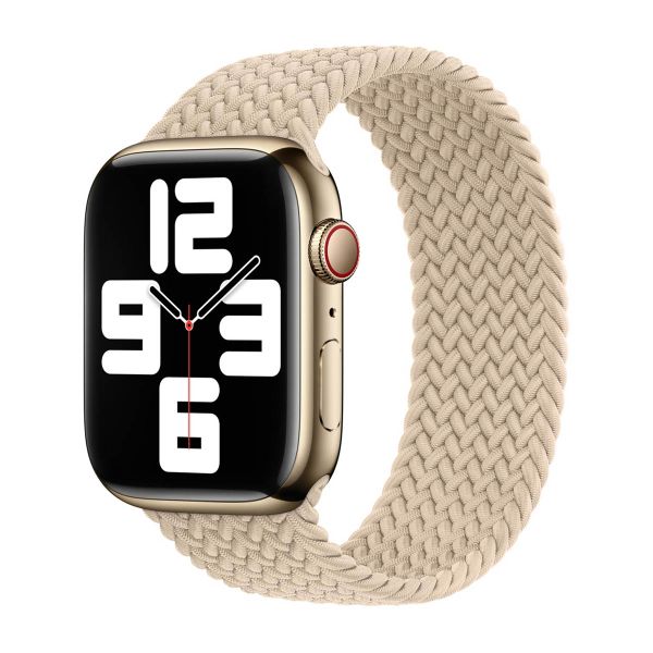 Apple Geflochtenes Solo Loop für  Apple Watch | 44/45/46/49 mm - Größe 4 - Beige
