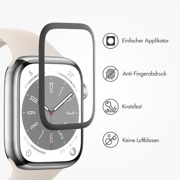 Accezz 2x Displayschutzfolie mit Applikator für die Apple Watch Series 7-9 - 41 mm