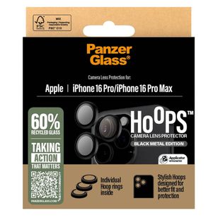 PanzerGlass Kameraprotektor Hoops Optic Rings für das Apple iPhone 16 Pro / 16 Pro Max