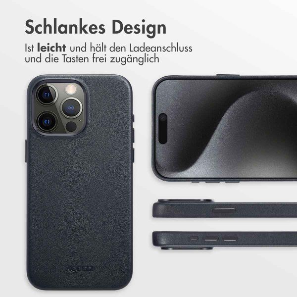 Accezz MagSafe Leather Backcover Apple iPhone 15 Pro Max - Onyx Black