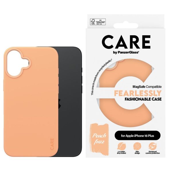 CARE by PanzerGlass Fashion Back Cover MagSafe Apple iPhone 16 Plus - Peachy