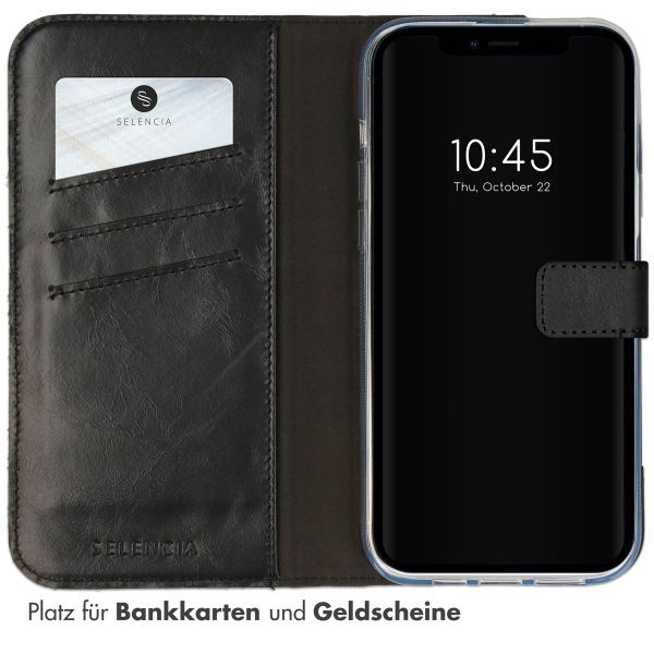 Selencia Echtleder Klapphülle Apple iPhone 14 - Schwarz