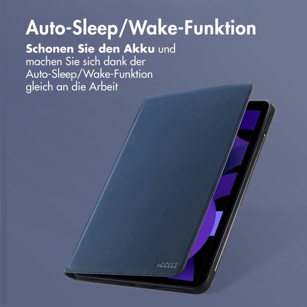Accezz Classic Klapphülle Apple iPad 11 (2025) 11 Zoll A16 / iPad 10 (2022) 10.9 Zoll - Dunkelblau