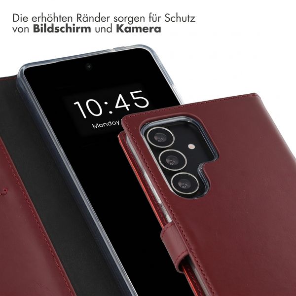 Selencia Echtleder Klapphülle Samsung Galaxy S25 Ultra - Burgundy
