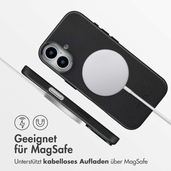 Accezz MagSafe Leather Backcover Apple iPhone 17 - Onyx Black