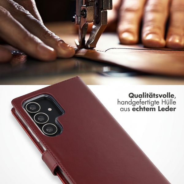 Selencia Echtleder Klapphülle Samsung Galaxy S25 Ultra - Burgundy