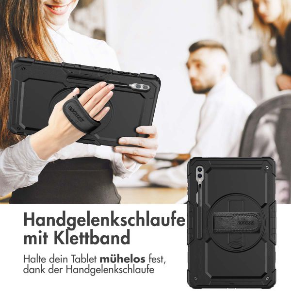 Accezz Robustes Back Cover mit Schultergurt Samsung Galaxy Tab S10 Ultra / Tab S9 Ultra - Schwarz