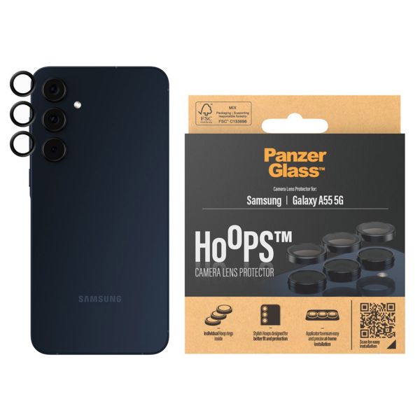 PanzerGlass Hoops Optic Rings Kameraschutz Samsung Galaxy A55 - Schwarz