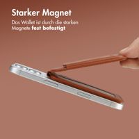 Accezz Leder-Wallet mit Standfunktion - Geeignet für MagSafe und Qi2 - Sienna Brown