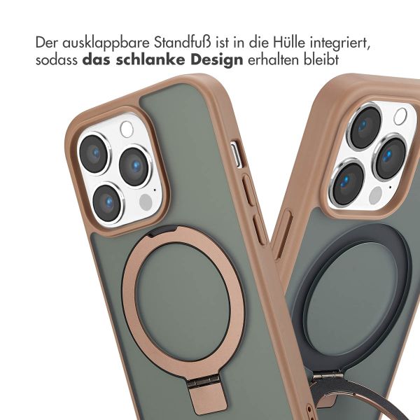 Accezz Ring Stand Backcover mit MagSafe Apple iPhone 14 Pro - Braun