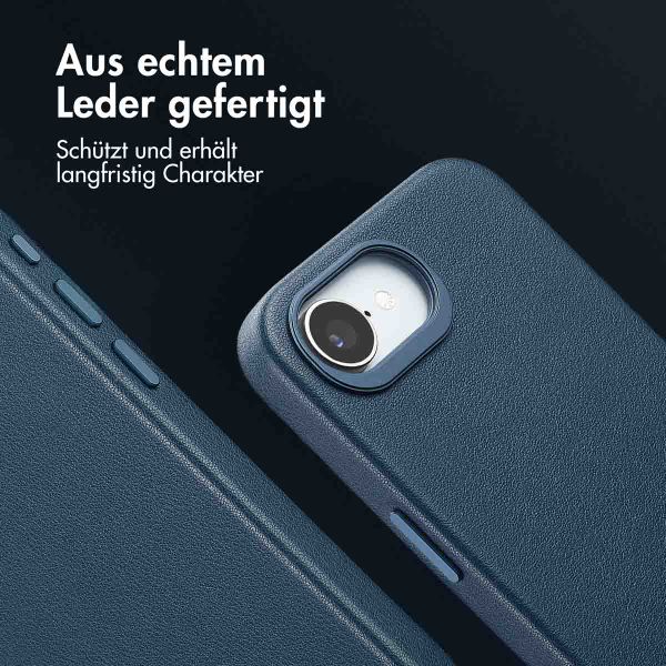 Accezz MagSafe Leather Backcover Apple iPhone 17e / 16e - Nightfall Blue