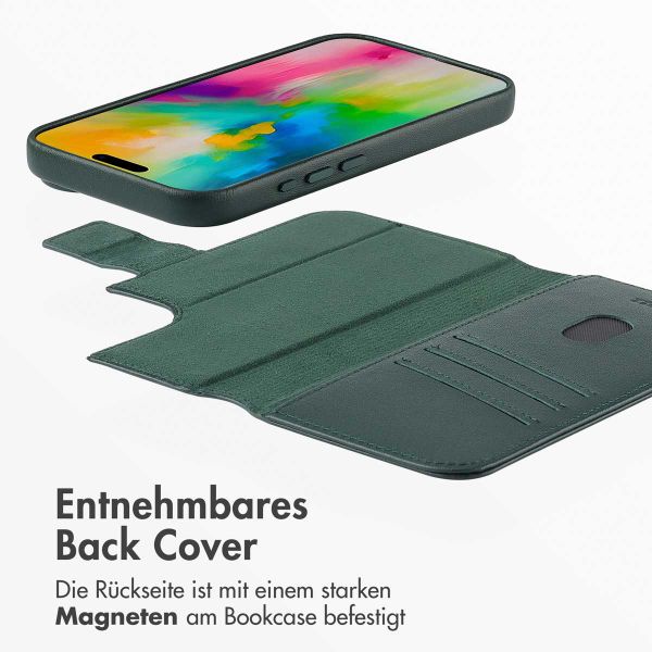 Accezz 2-in-1 Klapphülle aus Leder mit MagSafe Apple iPhone 16 - Cedar Green