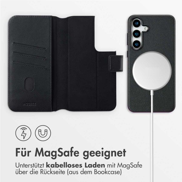 Accezz 2-in-1 Klapphülle aus Leder mit MagSafe Samsung Galaxy S25 Plus - Onyx Black