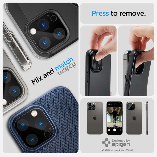 Spigen GLAStR Optik Camera Lens Protector - Kamerainsel-Schutz (2er-Pack) Apple iPhone 14 Pro (Max) - Schwarz